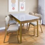 Conjunto de Mesa Wind Imcal com 4 Cadeiras Estofadas